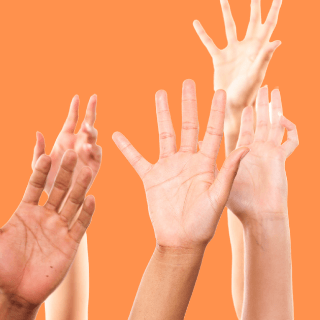 Volunteers hands